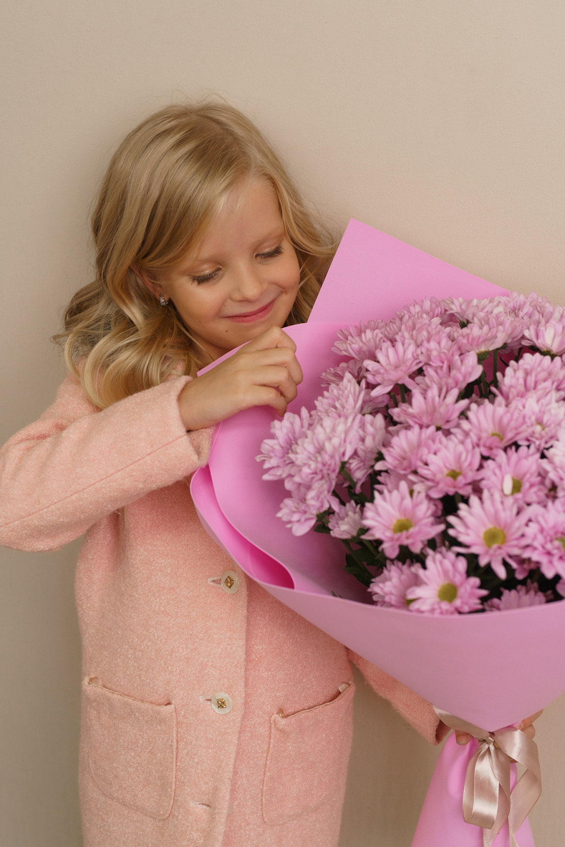 Букет из розовых хризантем Pink Dreams