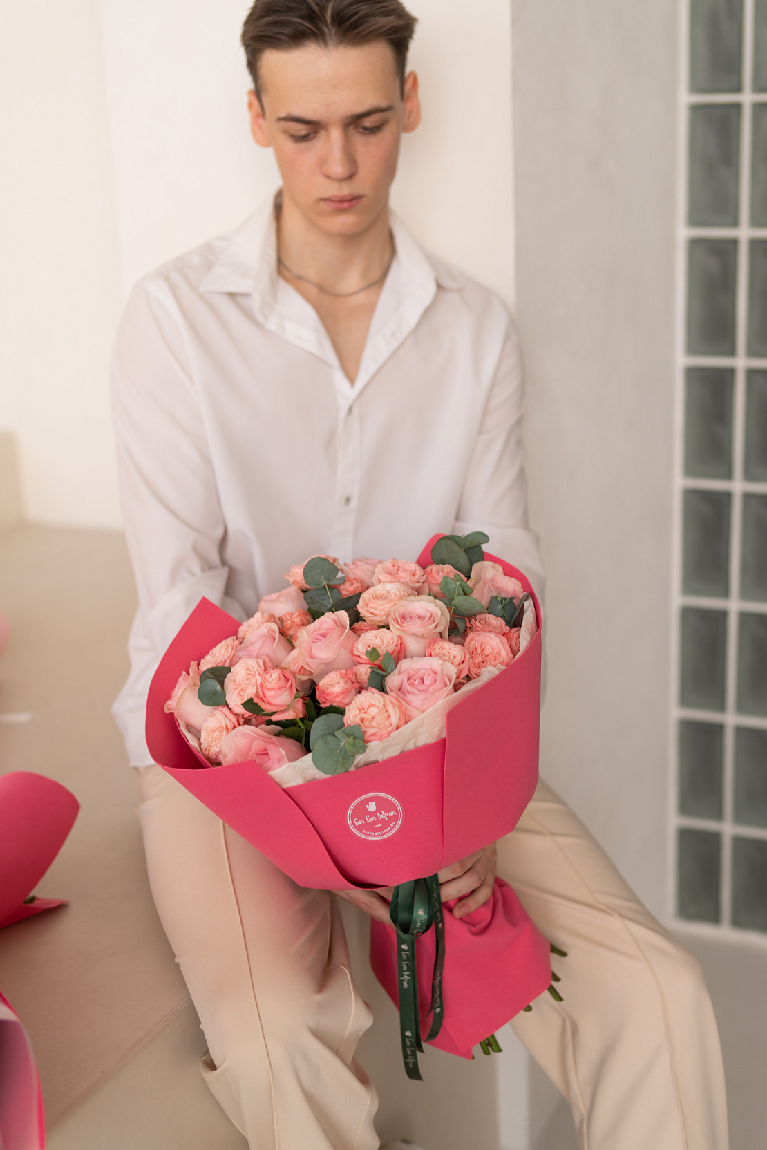 Букет из розовых роз Оскар