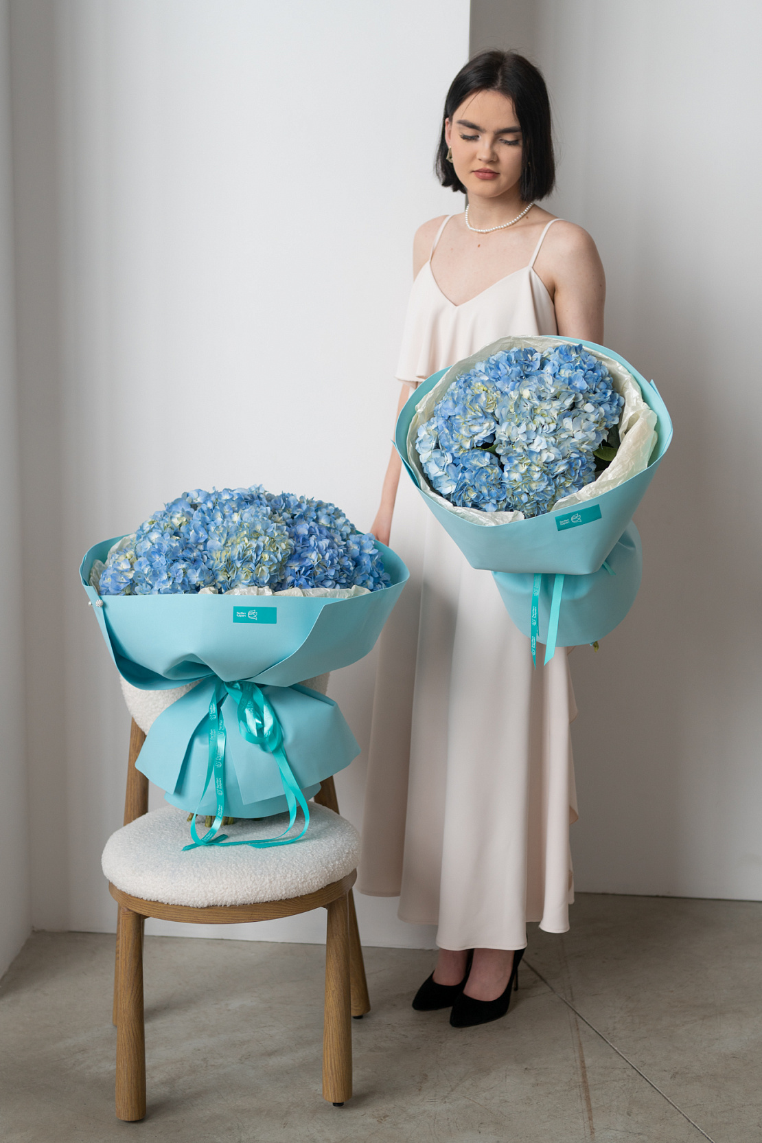 Букет из голубых гортензий Дайкири